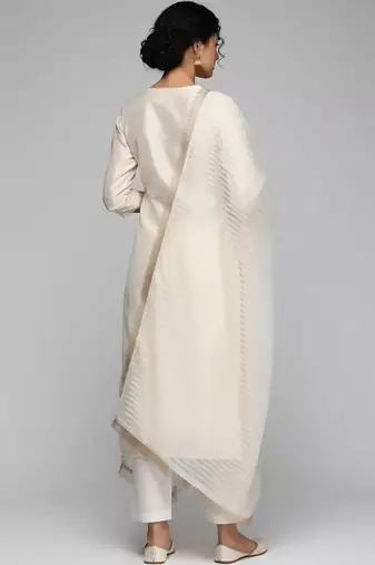 workwear women embroidered kurta with trousers with dupatta