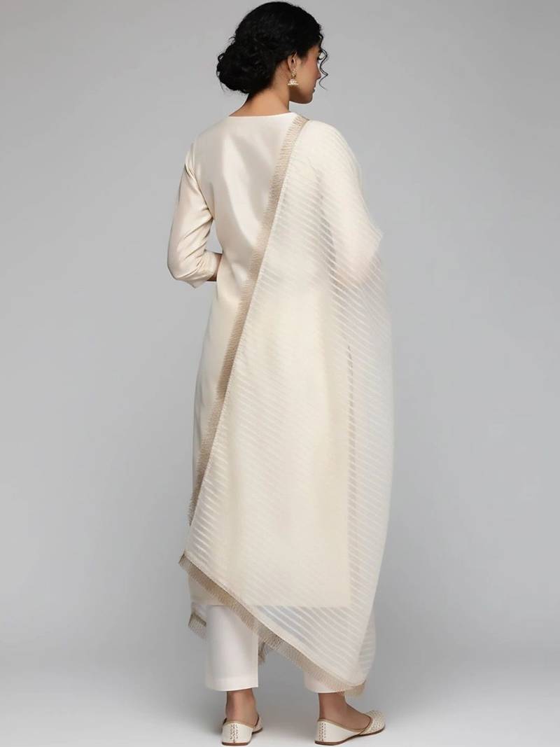 workwear women embroidered kurta with trousers with dupatta