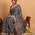 navy_blue modal ajrak printed zari sareewith blouse piece