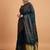 teal women embellished ajrak block print saree