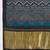 teal women embellished ajrak block print saree