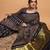 navy_blue modal ajrak block block print sareewith blouse piece