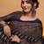navy_blue modal ajrak block block print sareewith blouse piece