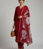 everyday workwear women kurta with trousers with dupatta