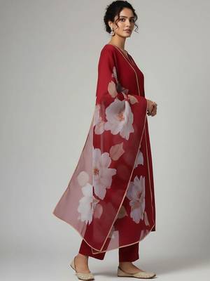 everyday workwear women kurta with trousers with dupatta 5