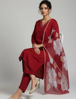 everyday workwear women kurta with trousers with dupatta 6