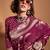 burgundy floral zari poly georgette banarasi saree