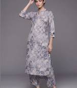 tailored women printed kurta with trousers