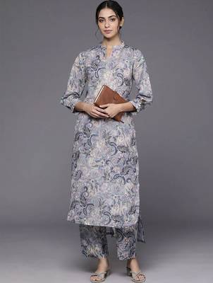 tailored women printed kurta with trousers 5