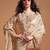 cream woven design zari poly georgette banarasi saree