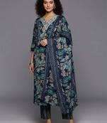 formal women printed kurta with trousers with dupatta