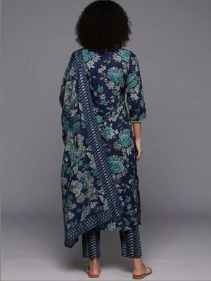 formal women printed kurta with trousers with dupatta 2