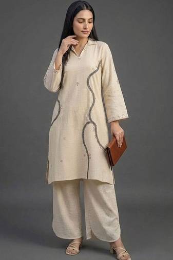 structured women kurta with palazzos