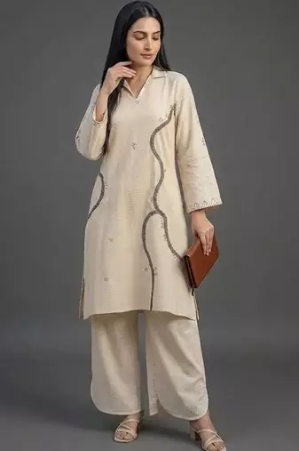structured women kurta with palazzos
