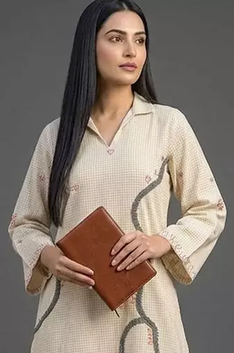 structured women kurta with palazzos