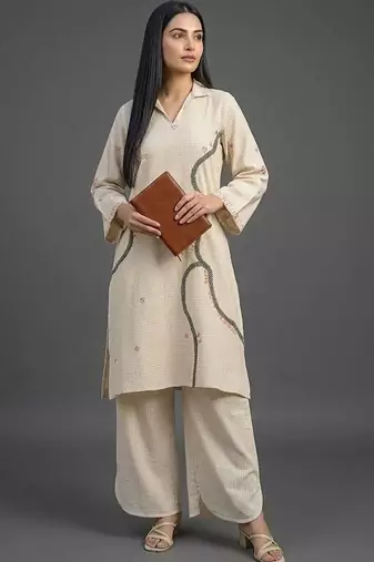 structured women kurta with palazzos