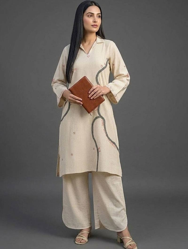 structured women kurta with palazzos