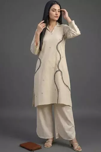 structured women kurta with palazzos
