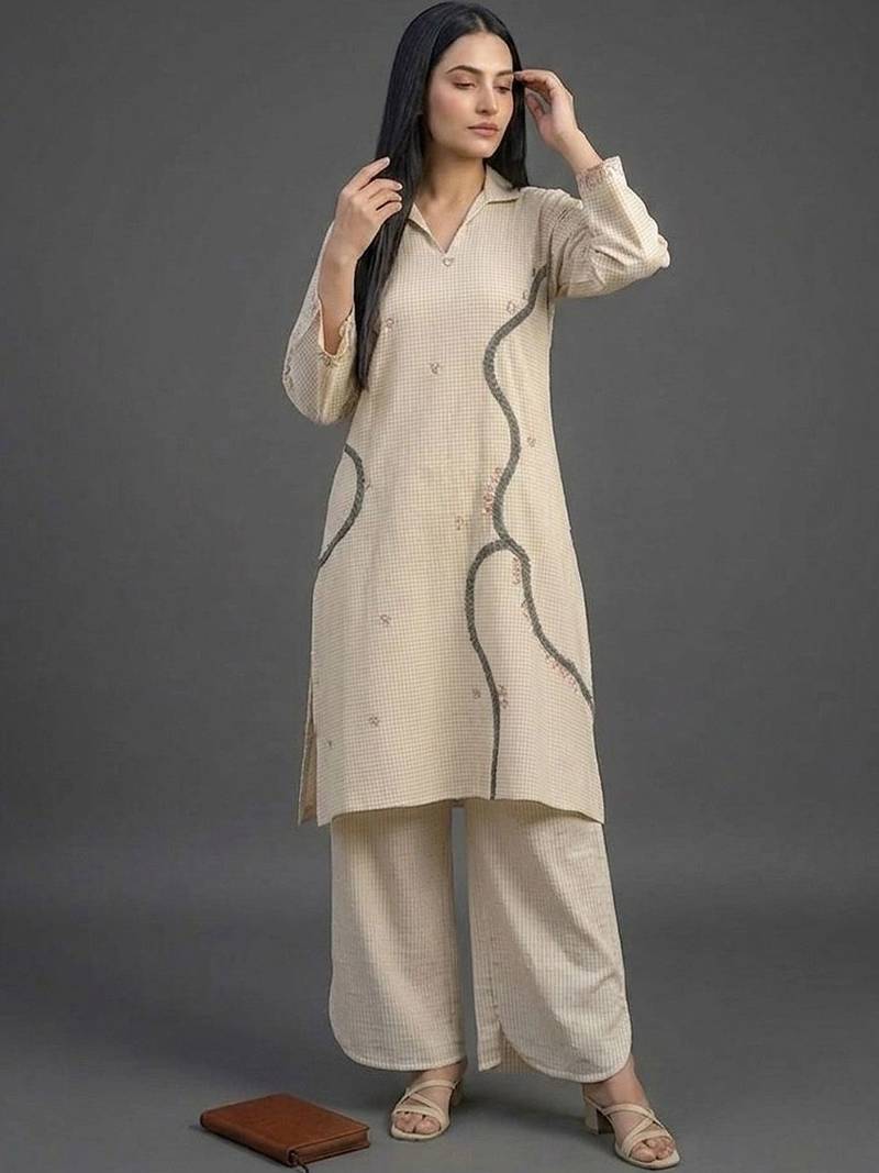 structured women kurta with palazzos