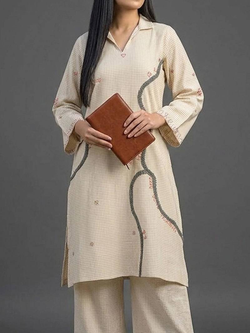 structured women kurta with palazzos