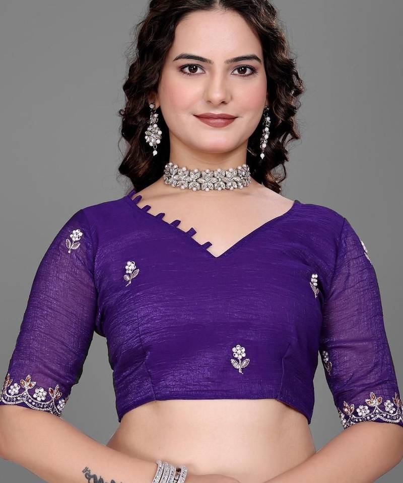 olive embellished zari poly chiffon saree