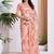 peach floral pure georgette ready to wear saree
