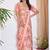 peach floral pure georgette ready to wear saree