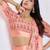 peach floral pure georgette ready to wear saree