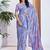 blue floral printed pure georgette ready to wear saree