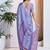 blue floral printed pure georgette ready to wear saree