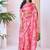 pink floral pure georgette ready to wear saree