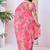 pink floral pure georgette ready to wear saree