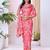 pink floral pure georgette ready to wear saree