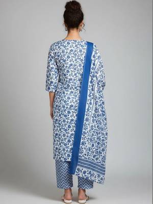 formal women printed kurta with trousers with dupatta 2