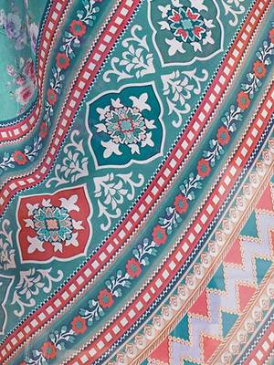 blue floral printed pure georgette ready to wear saree 5