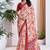 maroon floral printed pure georgette ready to wear saree