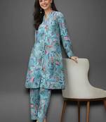 workwear women printed kurta with trousers