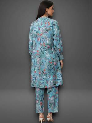 workwear women printed kurta with trousers 2