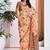 orange floral printed pure georgette ready to wear saree