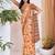 orange floral printed pure georgette ready to wear saree