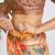 orange floral printed pure georgette ready to wear saree