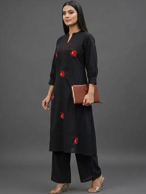 everyday workwear women embroidered kurta with palazzos 1