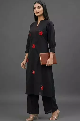 everyday workwear women embroidered kurta with palazzos