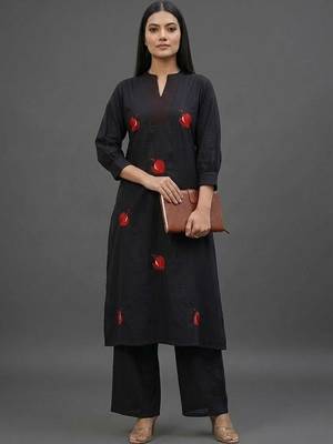 everyday workwear women embroidered kurta with palazzos 4