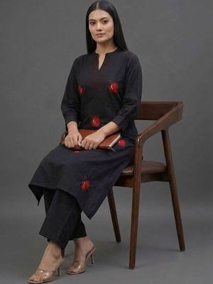 everyday workwear women embroidered kurta with palazzos 6