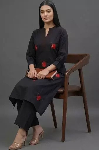 everyday workwear women embroidered kurta with palazzos