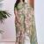 green floral printed pure georgette ready to wear saree