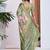 green floral printed pure georgette ready to wear saree
