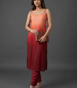 structured women dyed kurta with trousers