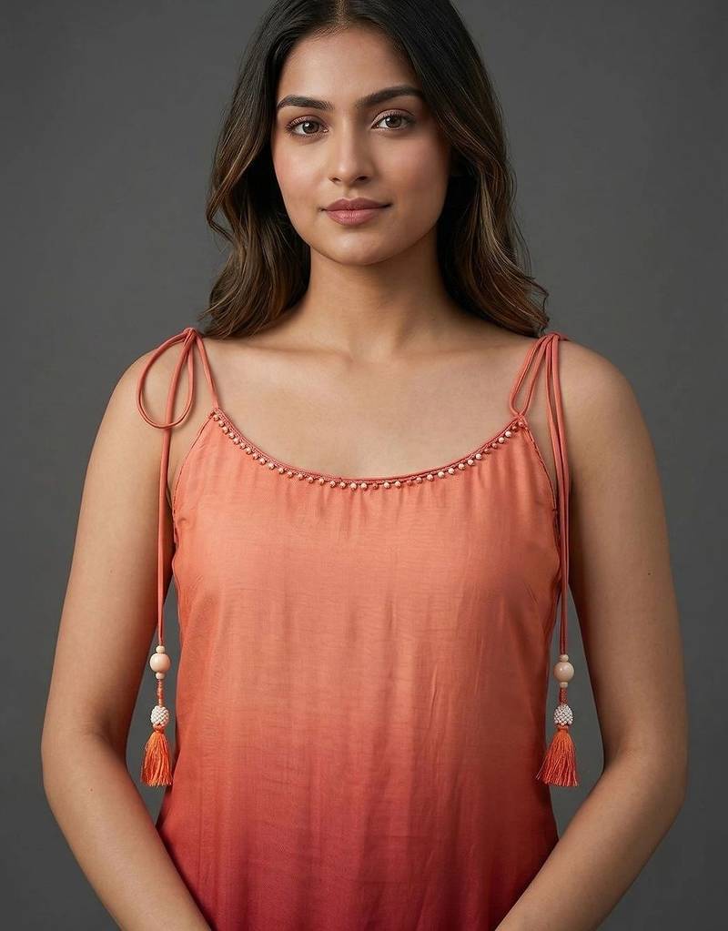 structured women dyed kurta with trousers